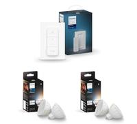 Philips Hue Pack d'extension GU5.3 avec 4 spots (MR16) - 12V - Lumière blanche chaude à froide Incl. 1 interrupteur variateur fonctionne avec Alexa, Google Assistant et Apple Homekit