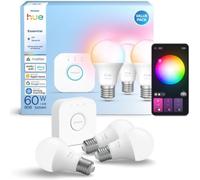 Philips Hue – Kit de démarrage 3 ampoules E27 + pont, blanc & couleur, 806 lm, app, Alexa/Google