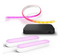 Philips Hue Pack : Gradient Lightstrip 2 M + 2 Barres Lumineuses Play Blanches + Sync Box 8k