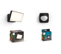 Philips Hue Pack Outdoor - Détecteur de mouvement sans fil (IP54) + Projecteur Welcome 15 W (2300 lm) - Éclairage Extérieur Intelligent