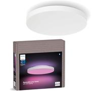 Philips Hue Panneau de plafond connecté Datura (petit rond 38,4 x 38,4 cm), lumière blanche et couleur, compatible Bluetooth, commande vocale avec Alexa, Apple Home et Google Assistant