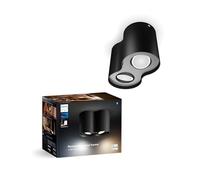 Philips Hue Pillar Projecteur LED Intelligent Double, Lumière Blanche de Chaude à Froide, Réglable, GU10, 4.2W, Couleur Noir, Compatible avec Alexa et Google Home