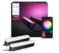 Philips Hue Play White and Color Ambiance Barre lumineuse LED connectée, Pack de 2, unité de base, Barre LED pour TV et gaming (Compatible avec Alexa, Google Assistant et Apple HomeKit), Noir