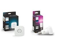 Philips Hue Pont de connexion et ampoule LED connectée E27 White and Color Ambiance, Equivalent 75W, compatible Bluetooth, fonctionne avec Alexa, Google Assistant et Apple Homekit