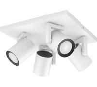 Philips Hue White & Color Ambiance Argenta plafonnier avec quatre spots, spots LED graduables pour le système d'éclairage Hue, contrôle intelligent de la lumière via la voix et l'application, blanc.