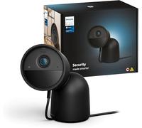 Philips Hue Secure Caméra Filaire HD 1080P avec Support de Bureau, Utilisation intérieure ou extérieure, contrôle avec Une Seule Application, Noir