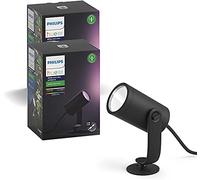 Philips Hue spike black 1x8W 24V (lot de 2) White & Color Ambiance LILY, extension 2 Spot 8W - Anthracite, fonctionne avec Alexa, Google Assistant et Apple Homekit