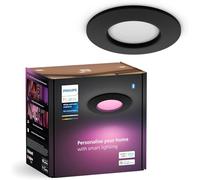 Philips Hue Spot encastré connecté 90 mm, lumière blanche et couleur, compatible Bluetooth - noir