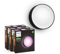 Philips Hue WACA wall lantern black 1x15W (Triple Pack) Applique murale extérieure, Noire, fonctionne avec Alexa, Google Assistant et Apple Homekit