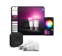 Philips Hue WCA Lot de 2 ampoules intelligentes couleur E27 9 W (Bridge Pro v3 inclus)