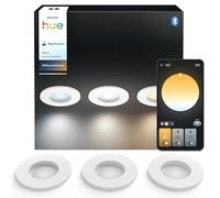 Philips Hue White Ambiance Adore Lot de 3 spots connecté encastrés, Chrome, 3 x 5 W, éclairage de salle de bain avec variateur, contrôlable via application, compatible avec Amazon Alexa, blanc