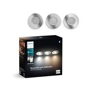 Philips Hue White Ambiance Adore Spot encastré, Chrome, 1 x 5 W, Éclairage de salle de bain avec variateur, Intensité variable, Contrôlable via l'application, Compatible avec Amazon Alexa