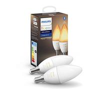 Philips Hue White Ambiance, ampoule flamme E14, compatible Bluetooth, pack de 2