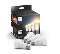 Philips Hue White Ambiance, ampoule LED connectée E27, équivalent 60W, 800 lumen, Pack de 4, compatible Bluetooth, fonctionne avec Alexa, Google Assistant et Apple Homekit, ancienne génération