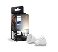 Philips Hue White Ambiance Ampoule LED connectée Pack de 2, culot GU10, 400 lumens, Compatible Bluetooth. Fonctionne avec Alexa, Google Assistant et Apple HomeKit