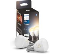 Philips Ampoule connectée E14 – Hue White Ambiance – Sphérique Blanc – Pack de 2