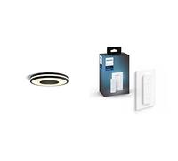 Philips Hue White Ambiance BEING Plafonnier 32W - Noir (télécommande incluse), Compatible Bluetooth & Hue Dim Switch Télécommande nomade variateur de lumière V2