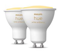 2 ampoules connecté Philips Hue variable E27 GU10 350lm IP20 blanc chaud ou froid