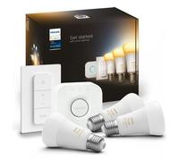 Philips Hue White ambiance Kit de démarrage : 3 ampoules connectées E27 (1100) + variateur