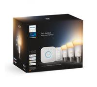 Philips Hue White Ambiance Kit de démarrage, lot de 3 avec pont et interrupteur avec variateur E27, 2200 K, 9,5 W, 8719514291232,