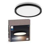 Philips Hue White Ambiance, Panneau LED Aurelle, 2750lm, Ø 39.5cm, Noir | Plafonnier Rond, Lumière Blanc 2200-6500K, Économie d'énergie, Dimmable, Contrôle Vocal via App, Alexa, Google & Apple