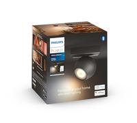 Philips Hue White Ambiance, Plafonnier à 1 Spot Buckram, 700lm, Noir | Éclairage Plafond LED, Spot GU10, 5.5W, Blanc Chaud/Froid 2200-6500K, Avec Télécommande, Contrôle Vocal & App, Bluetooth