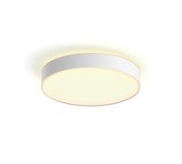 Philips Hue White Ambiance, Plafonnier Devere Large +Télécommande, Blanc | Grand Éclairage Plafond Rond, 4500lm, Blanc Chaud/Froid 2200-6500K, Télécommande incluse, Contrôle Vocal & App, Bluetooth