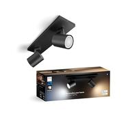Philips Hue White Ambiance Runner 2 Spots, Noir, 2 x 5 W GU10 avec variateur, Intensité variable, 100 % blanc, Contrôlable via application, Compatible avec Amazon Alexa (Echo, Echo Dot)