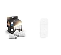 Philips Hue White, ampoule LED connectée E27, Pack de 4 & Hue Dim Switch Télécommande nomade variateur de lumière V2