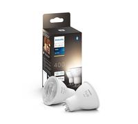 2 ampoules LED connecté Philips Hue GU10 400lm 5,2W 57W Bluetooth et Zigbee