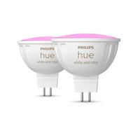 Philips Hue White and Color Ambiance, ampoule connectée MR16, compatible Bluetooth, lot de 2, fonctionne avec Alexa, Google Assistant et Apple Homekit