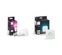 Philips Hue White and Color Ambiance, ampoule LED connectée E27, Equivalent 75W & Bridge 2.0, Pont de connexion, fonctionne avec Alexa, Google Assistant et Apple HomeKit