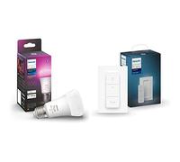 Philips Hue White and Color Ambiance, ampoule LED connectée E27, Equivalent 75W, compatible Bluetooth & Hue Dim Switch Télécommande nomade variateur de lumière V2