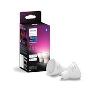 Philips Hue White and Color Ambiance Ampoule LED connectée Pack de 2, culot GU10, 400 lumens, Compatible Bluetooth. Fonctionne avec Alexa, Google Assistant et Apple HomeKit