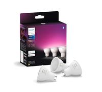 Philips Hue White and Color Ambiance Ampoule LED connectée Pack de 3, culot GU10, 400 lumens, Compatible Bluetooth. Fonctionne avec Alexa, Google Assistant et Apple HomeKit