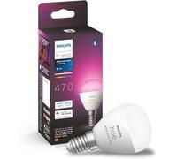 Philips Hue White and color ambiance, ampoule LED connectée sphérique compatible Bluetooth, E14, fonctionne avec Alexa, Google Assistant et Apple Homekit