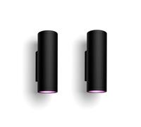 Philips Applique murale LED d'extérieur Appear White and Color Ambiance connectée Pack de 2 noir
