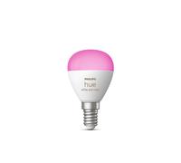 Philips Hue White and Color Ambiance E14 Sphérique : Ampoule LED Connectée, 5.1W, 470lm, 2000-6500K, Bluetooth/Zigbee, 16M couleurs, Durée 25000h