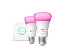 Philips Hue White And Color Ambiance, Kit De Démarrage 2 Ampoules E27, 75W, Bluetooth, Fonctionne Avec Alexa, Google Et Homekit G