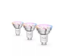 Philips Hue White and Color Ambiance GU10 Essential - Kit de 3 Spots connectés - 345lm - 4.7W - Bluetooth/Zigbee - 2200-6500K - IP20