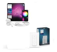 Philips Hue White and Color Ambiance, Kit de base ruban LED Lightstrip 3 mètres Smart LED pour l'intérieur - 1 pack - Contrôle avec Hue App + Télécommande