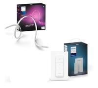 Philips Hue White and Color Ambiance, Kit de base ruban LED Lightstrip 5 mètres Smart LED pour l'intérieur - 1 pack - Contrôle avec Hue App + Télécommande