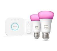 Philips Hue White and Color ambiance Kit de démarrage : 2 ampoules connectées E27 (1100) + variateur