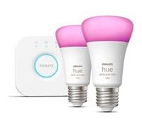 Philips Hue White and Color ambiance Kit de démarrage : 2 ampoules connectées E27 (1100)