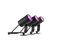 Philips Hue White and Color Ambiance Lily Kit 3 Spots Extérieurs LED 8W Noir IP65 ZigBee 2000-6500K 600lm Aluminium 24V