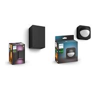 Philips Hue White and Color ambiance RESONATE, Applique noire + Lighting Hue Détecteur de Mouvement Extérieur Noir