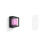 Philips Hue White and Color Applique murale Extérieure ECONIC en aluminium, Noir & Philips Hue Dim Switch Télécommande nomade variateur de lumière V2
