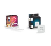 Philips Hue White and Color lightstrip extension 1 mètre, compatible Bluetooth & Bridge 2.0 : Hub Central de Contrôle d'Éclairage Intelligent, fonctionne avec Alexa