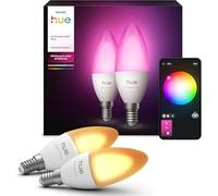 Philips Ampoule LED connectée Hue White & Color Ambiance E14 Bluetooth pack de 2