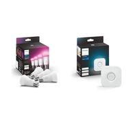 Philips Hue White & Color Ambiance, ampoule LED connectée E27, équivalent 60W & Bridge 2.0, Pont de connexion, fonctionne avec Alexa, Google Assistant et Apple HomeKit